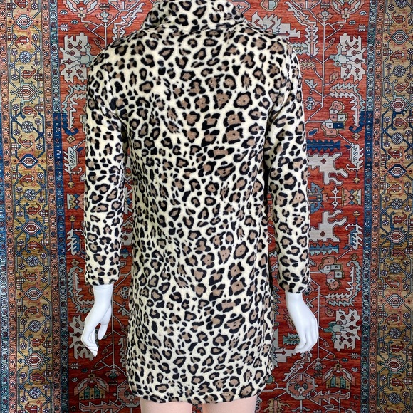 NWOT Leopard Print Teddy Coat / Medium - Picture 6 of 7